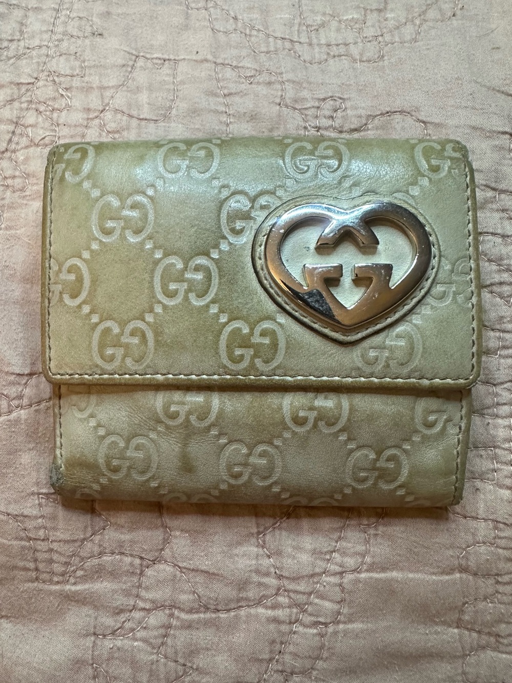 Project Gucci Beige Monogram Heart Logo Wallet